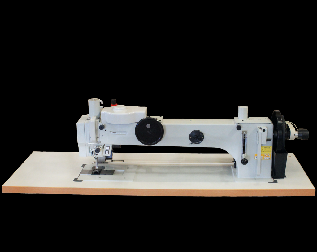 SIMAC 366 | Macchina zig-zag per materiali pesanti a braccio lungo 76 cm per vele e teloni, con avanti/indietro e alzapiedino pneumatici