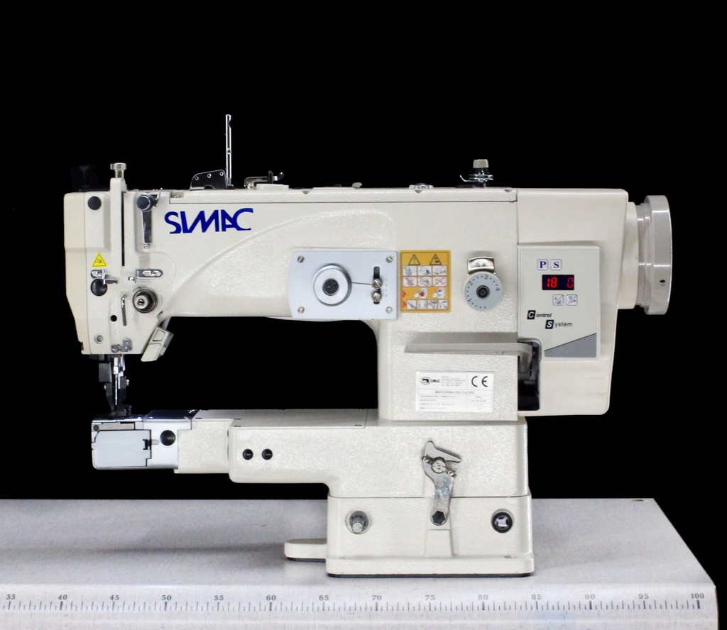 SIMAC 475B MI | Macchina zig-zag a braccio per tessuti in tubolare, 2 o 3 punti, con luce LED e posizionamento ago
