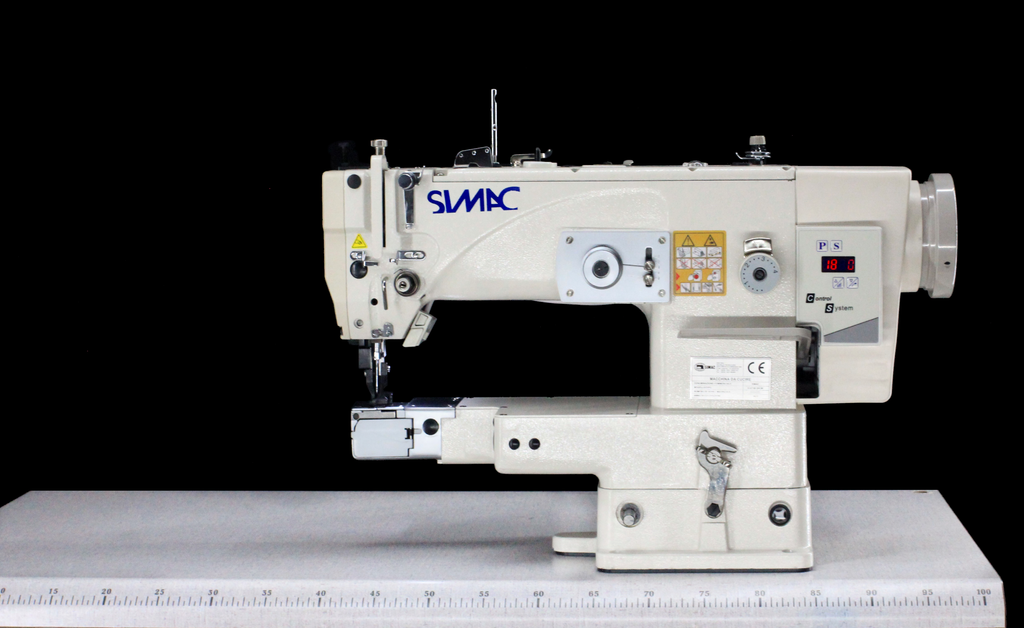 SIMAC 475B MI | Macchina zig-zag a braccio per tessuti in tubolare, 2 o 3 punti, con luce LED e posizionamento ago