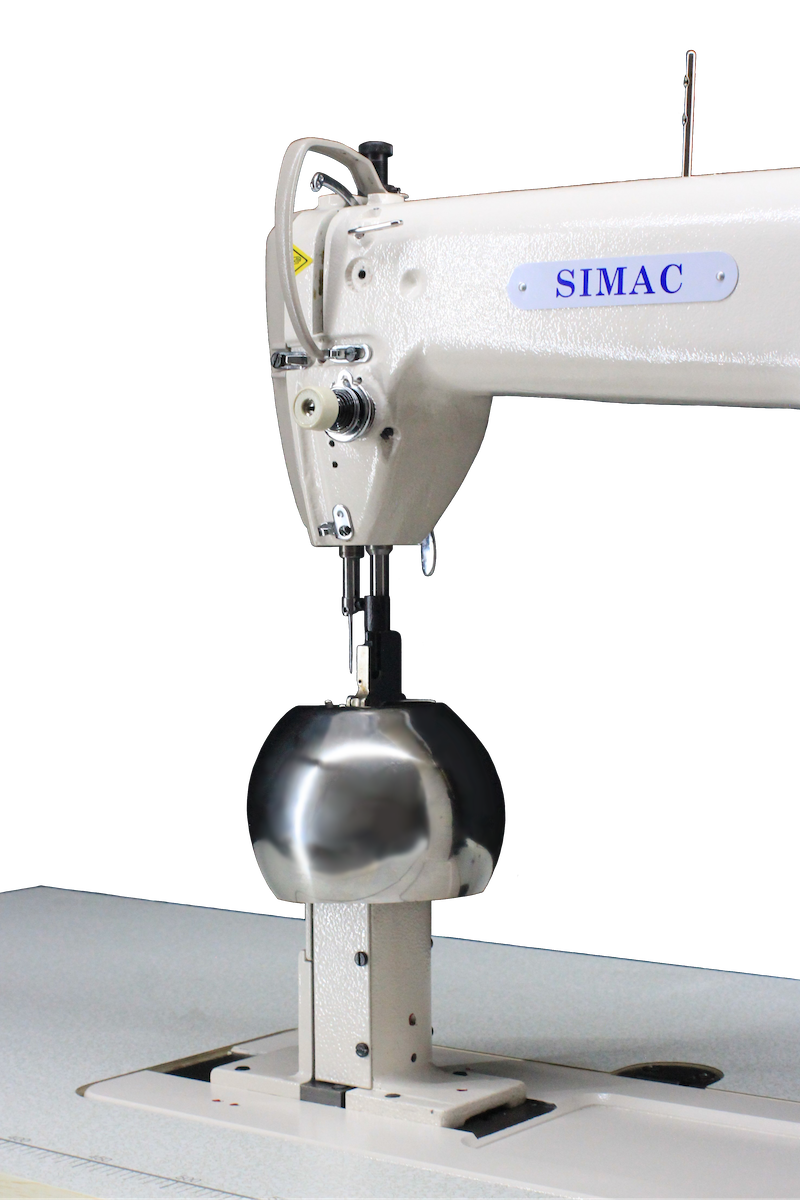 SIMAC 810 4Q | Macchina per cucire parrucche a colonna con piedino a rotella, trasporto a griffa e supporto sferico
