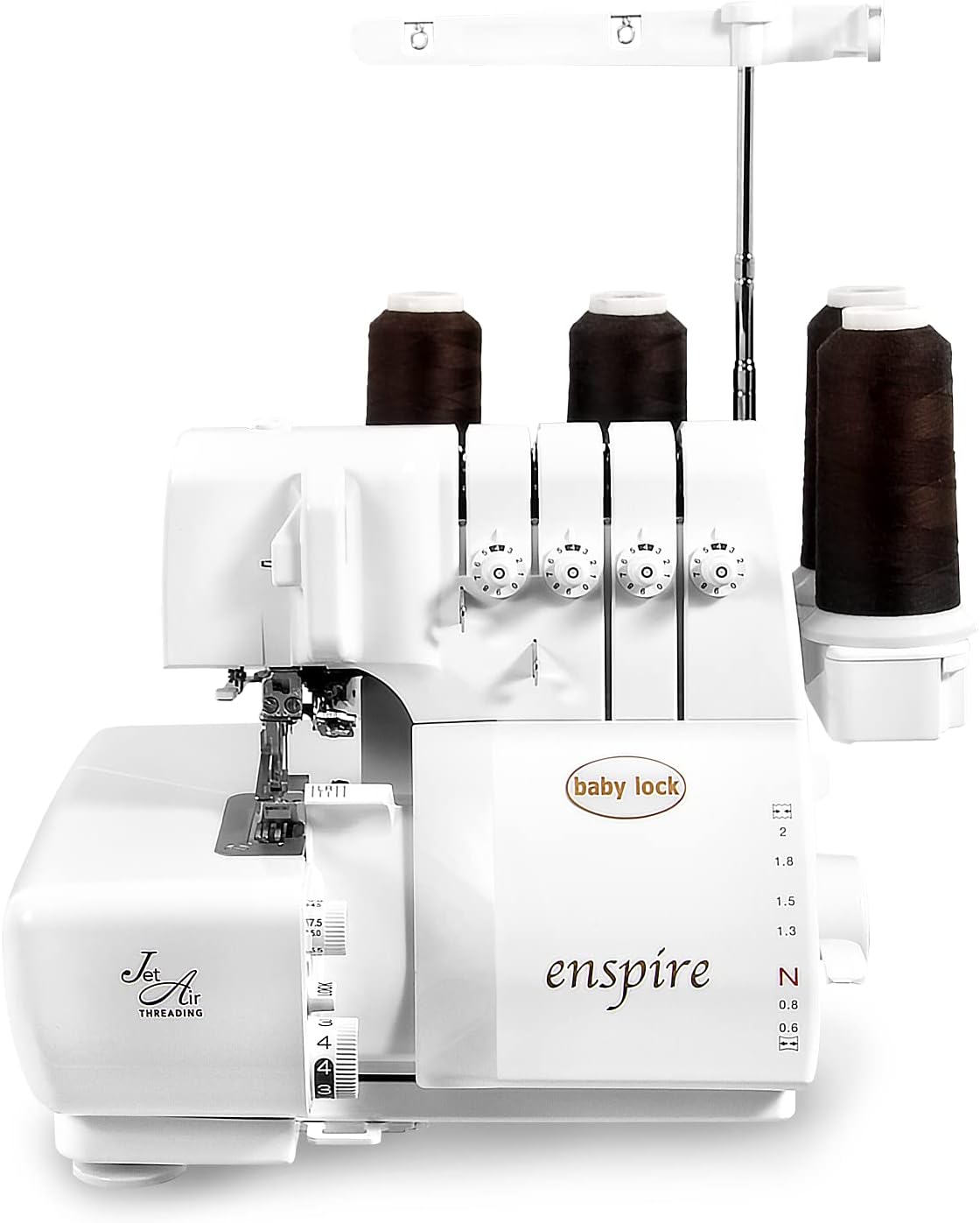 Baby Lock Enspire BLE1EX | Tagliacuci 2-3-4 fili con infilatura JetAir e Twin Cam